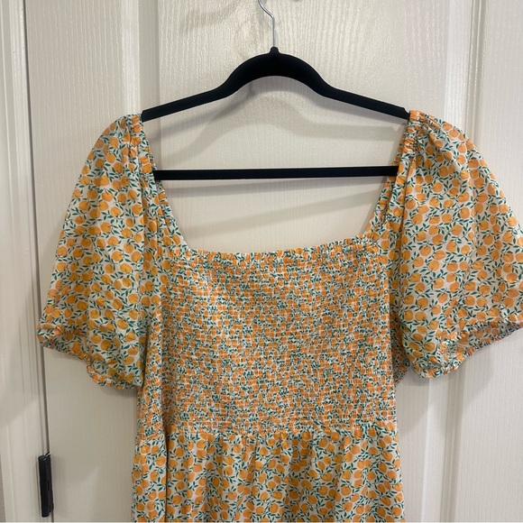 J Crew Peach Print Dress XL EUC - Picture 4 of 9